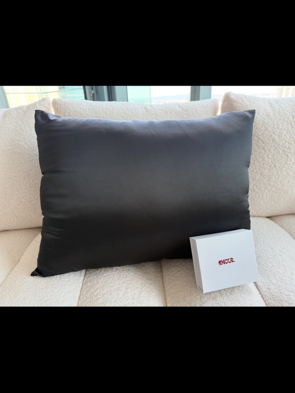 ALO Yoga Black Satin Throw Pillow